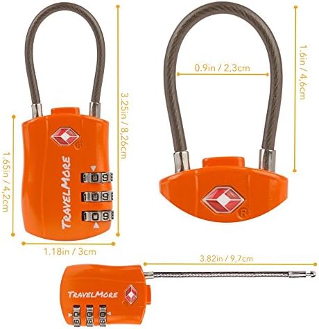4 Pack TSA Approved Travel Combination Cable Luggage Locks - Image 2