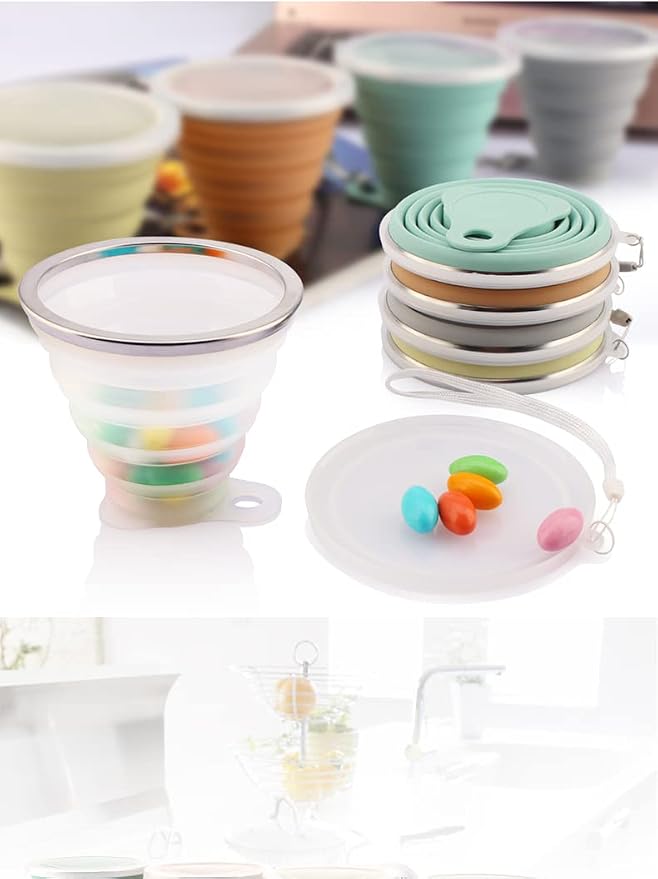 IYYI Collapsible Cup for Traveling, Silicone Foldable Cup, Camping Mug - Image 5