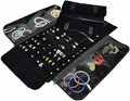 Velvet Travel Jewelry Case Roll Bag Organizer by SCIKHEFT