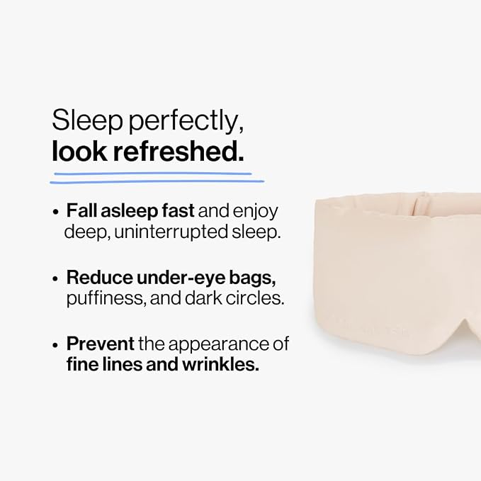 Dore & Rose Deep Sleep Mask Light Blocking, 23 Momme Mulberry Silk Eye Mask - Image 2