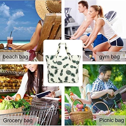LEDAOU Large Beach Tote Bag Women Waterproof Sandproof Zipper Beach Tote Bag - Image 6