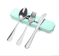 4 Piece Travel Utensils Camping utensils Travel Silverware Set by Ansukow