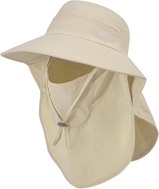 Sun Hat for Men Women with Neck Flap, UPF 50+ UV Protective Hiking Fishing Hats by ZOORON