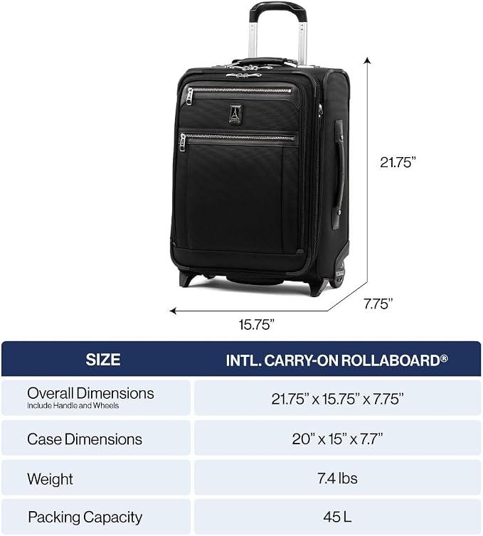 Travelpro Platinum Elite Softside Expandable Carry on Luggage, 2 Wheel Upright - Image 6