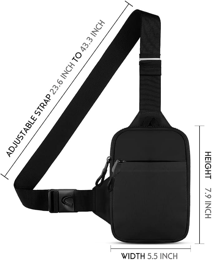 Simptech Mini Crossbody Sling Bag Chest Bag Dual Pocket Water Resistant Fanny - Image 7
