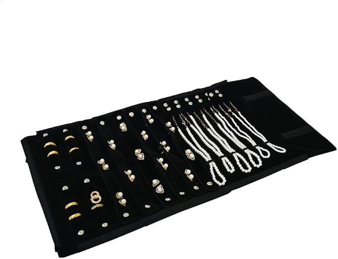 Velvet Travel Jewelry Case Roll Bag Organizer - Image 7
