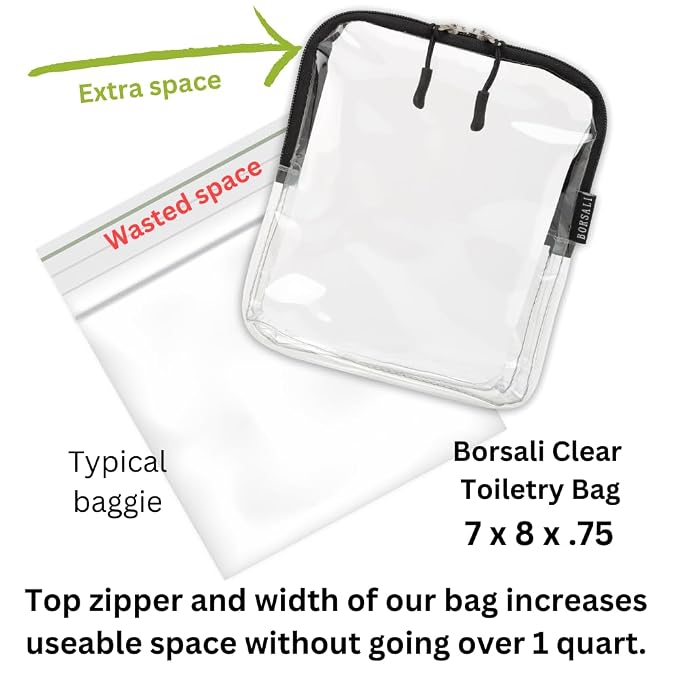 BORSALI Clear Travel Bags for Toiletries - Image 3