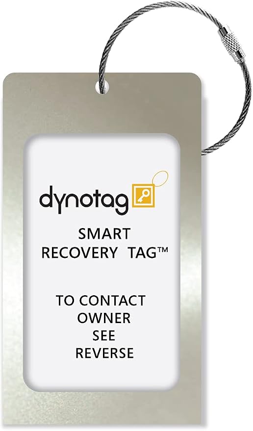 Dynotag® Web Enabled Smart Aluminum Convertible Luggage ID Tag + Braided Steel - Image 3