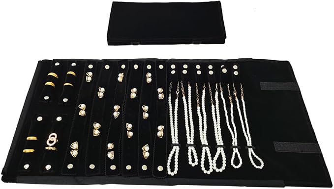 Velvet Travel Jewelry Case Roll Bag Organizer - Image 6