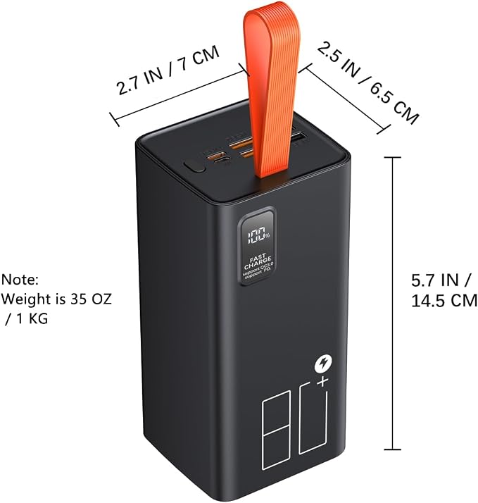 80000mAh Power Bank Fast Charging, 30W PD & QC 3.0 High Capacity Portable - Image 3
