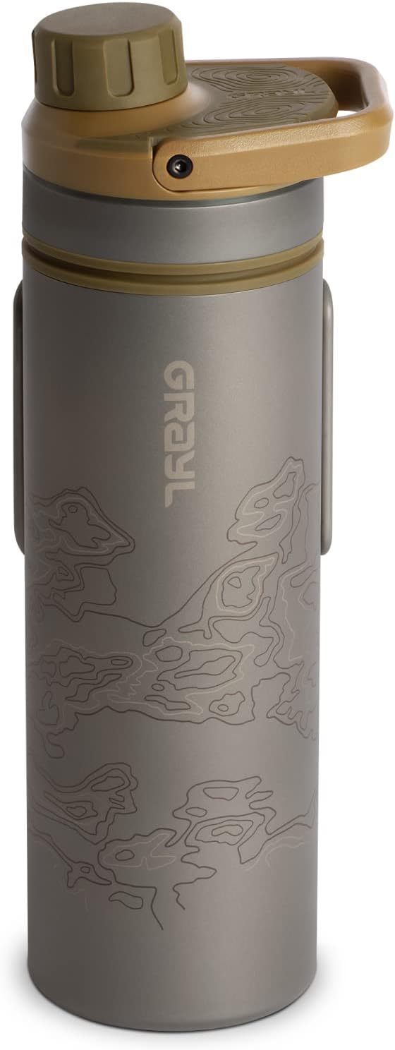 GRAYL UltraPress Titanium 16.9 oz Water Purifier & Filter Bottle by GRAYL