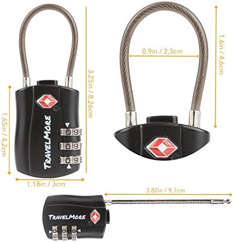 4 Pack TSA Approved Travel Combination Cable Luggage Locks - Image 3