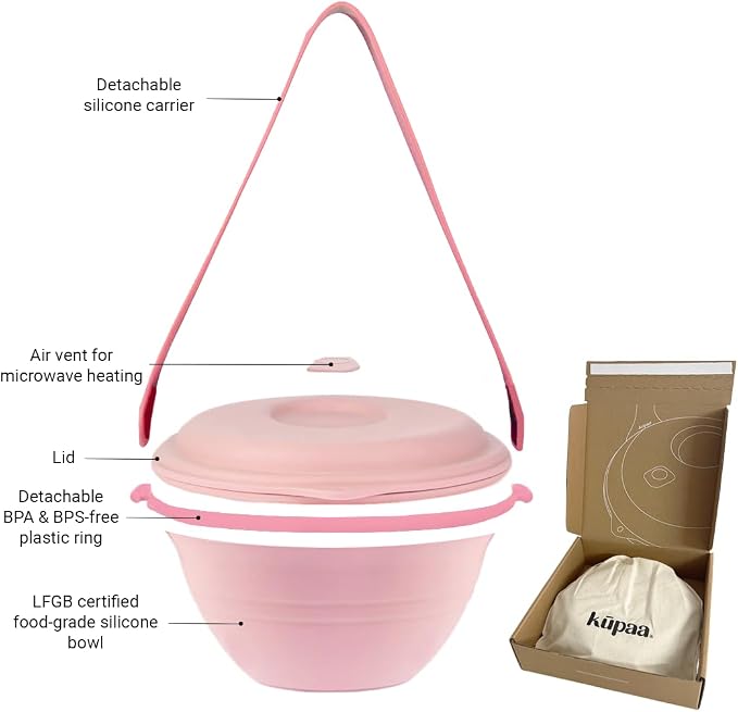 kūpaa Bowl & Carrier Duet – Microwave Safe Silicone Lunch Box - Image 6