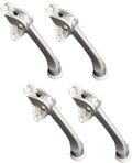 QCAA Heavy Duty Kickdown Door Stopper, Zinc Die Cast, Satin Chrome, 4 Pack by QCAAHardware