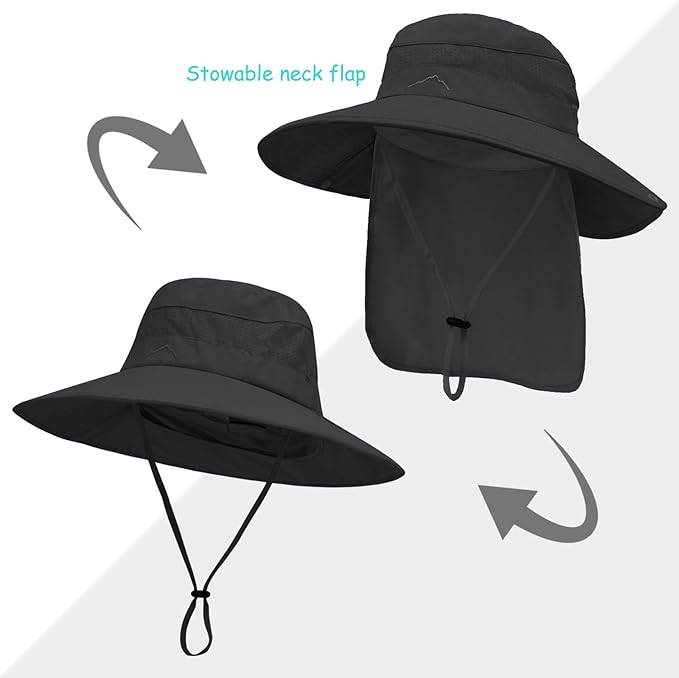 Sun Hats for Men Women, UPF50+ Protection Safari Hat, Wide Brim Fishing Hat - Image 2