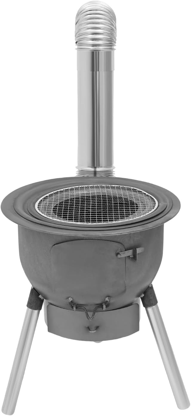 Camping Stove, Wood Burning Stove, Portable Grill Barbecue Cooking Grate and - Image 9