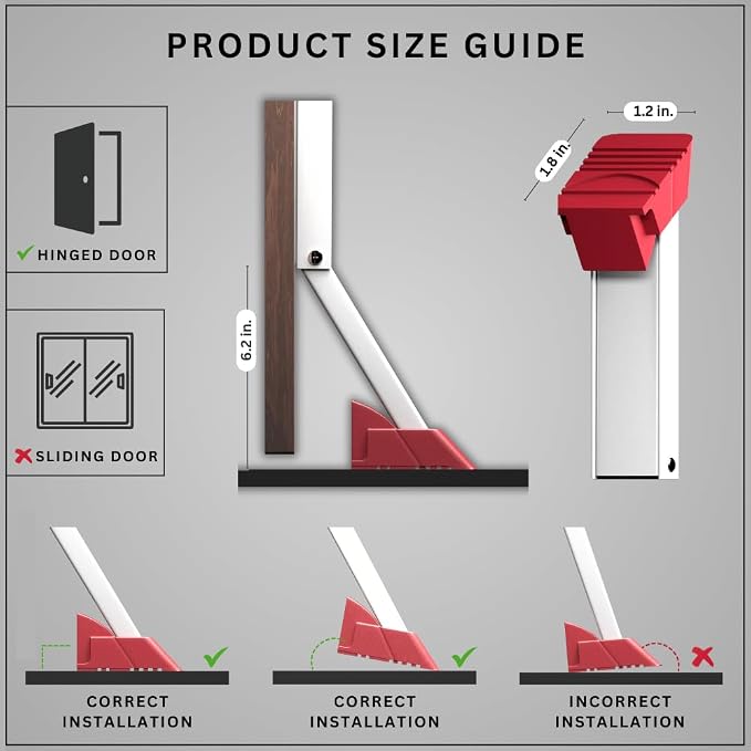 2 Pack Door Stop, No Drill Door Stoppers - Image 8