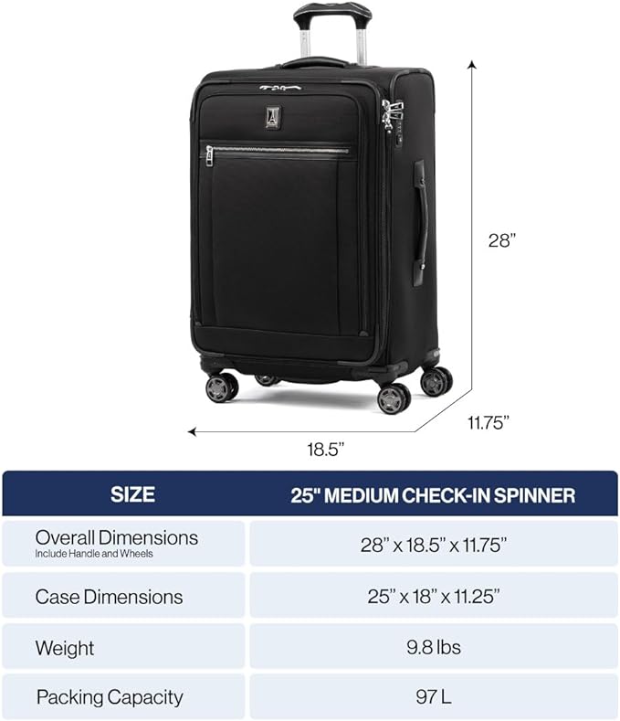 Travelpro Platinum Elite Softside Expandable Checked Luggage, 8 Wheel Spinner - Image 6