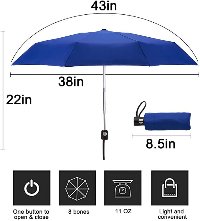 Goothdurs Automatic Mini Travel Windproof Umbrella Compact Auto Open/Close - Image 2