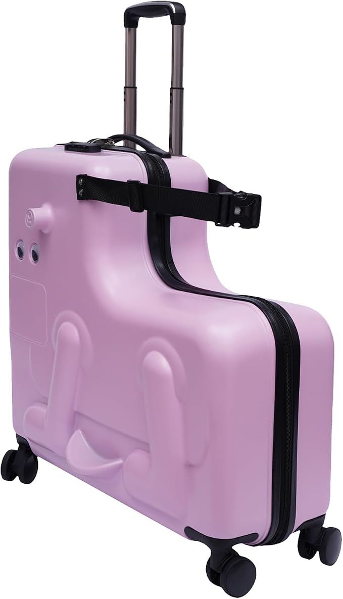 CNCEST 24" Kid's Ride-on Travel Suitcase, Rolling Carry Trolley Luggage - Image 6