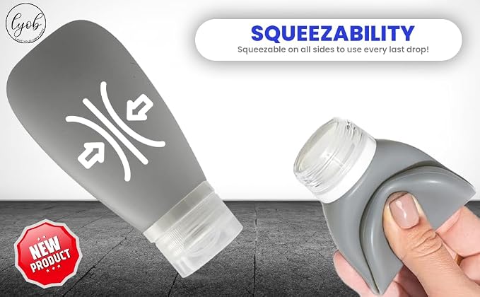 Travel Bottles for Toiletries, TSA Approved 3oz Leak Proof Silicone Refillable - Image 5