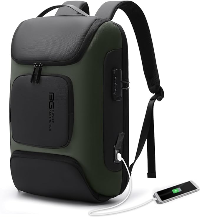 BANGE Business Backpack with USB Charging Port, Anti Theft Laptop Backpacks Fit by BANGE