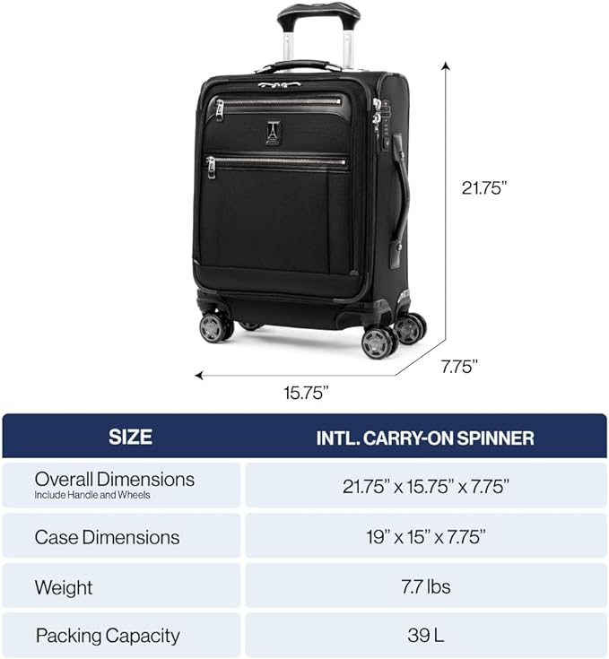 Travelpro Platinum Elite Softside Expandable Carry on Luggage, 8 Wheel Spinner - Image 8