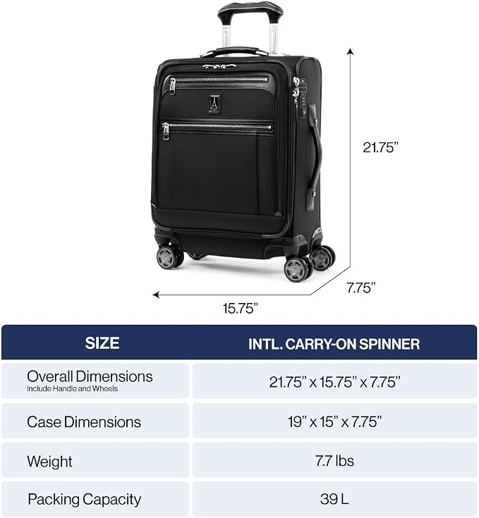 Travelpro Platinum Elite Softside Expandable Carry on Luggage, 8 Wheel Spinner - Image 3