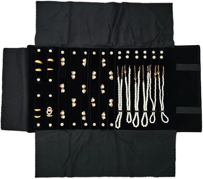 Velvet Travel Jewelry Case Roll Bag Organizer - Image 4