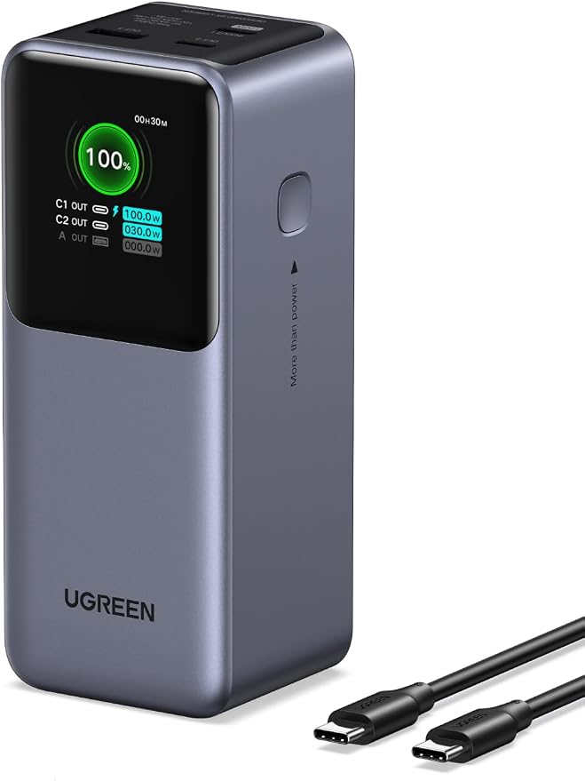 UGREEN Nexode Power Bank 20000mAh 130W Portable Charger 72Wh PD Fast Charging by UGREEN