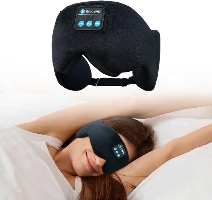 Bluetooth 5.4 Headphones Headband Eye Mask Wireless Sleep Mask，Blackout by SYPVRY