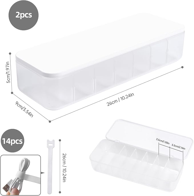 2 Pcs Cable Organizer Storage Box - Image 7