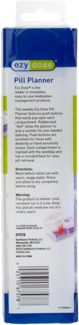 EZY DOSE Pill Organizer Weekly, Medicine Planner, Vitamin Case/Box, 2X-Large - Image 4