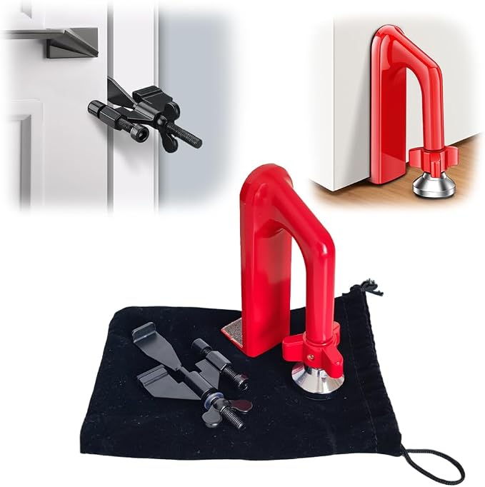 Portable Alarm Door Stopper for Additional Safety in Hotel, Apartment and by Unknown