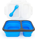 2 Compartments Collapsible Airtight Bento Box by Lunbengo