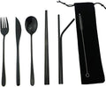 7 Pcs Portable Flatware Set, 304 Stainless Steel Cutlery Set Travel Utensils by Uniturcky