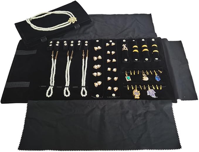 Velvet Travel Jewelry Case Roll Bag Organizer - Image 3