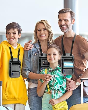 Passport Holder for Families | RFID Blocking Neck Wallet | Travel Document - Image 8