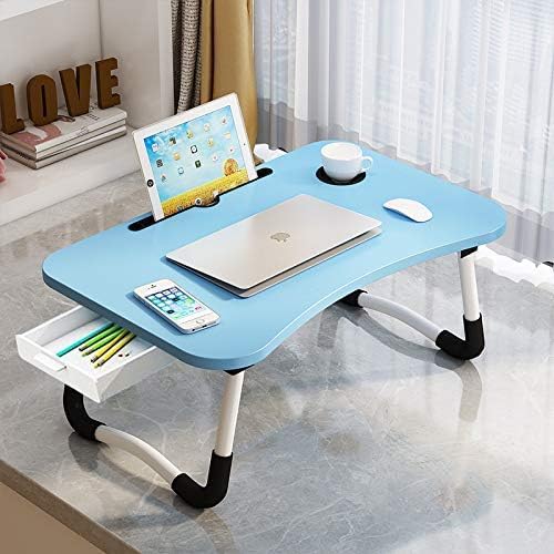 Lap Desk with Storage Drawer, Cup and Tablet Holder, Bed Tray Table, Foldable - Image 6