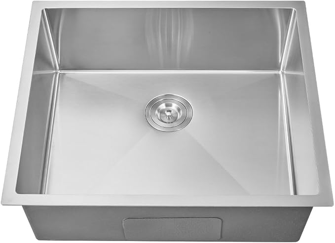 25 x 22 Inch Undermount Kitchen Sink, 18 Gauge 304 Stainless Steel Handmade by DROPINKITCHENSINK
