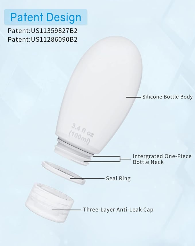 Silicone Travel Bottles for Toiletries TSA Approved Travel Size Containers Set - Image 2