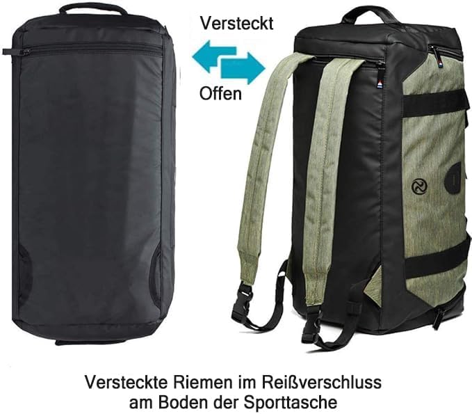 Gym Duffle Bag Backpack Waterproof Sports Duffel Bags Travel Weekender Bag - Image 5