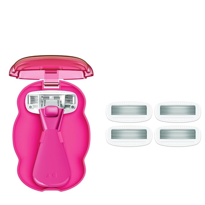 Women's Mini Travel Razor Shave Kit, 1 Mini Travel Razor Handle + 5 Blade by ThePerfectShave