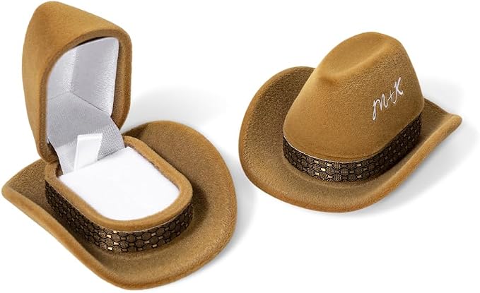 Custom Vintage Brown Cowboy Hat Jewelry Box by Unknown