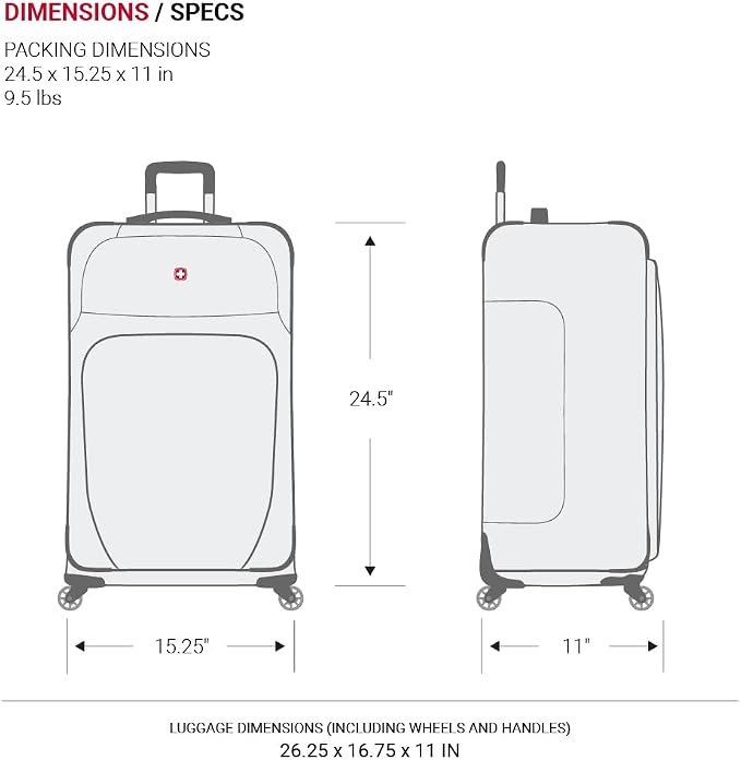 SwissGear Sion Softside Expandable Luggage, Checked-Medium 25-Inch - Image 6