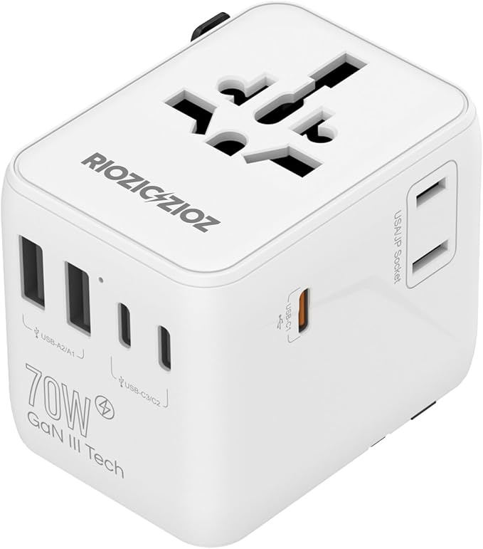 Universal Travel Adapter, RIOZIOZIOZ GaN III Worldwide Portable Adaptor by Unknown