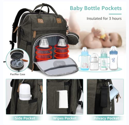DERJUNSTAR Diaper Bag Backpack, Large Baby Bag - Image 3