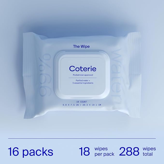 Coterie Baby Travel Size Wipes for Sensitive Skin, Plant-Based and Plastic-Free - Image 2