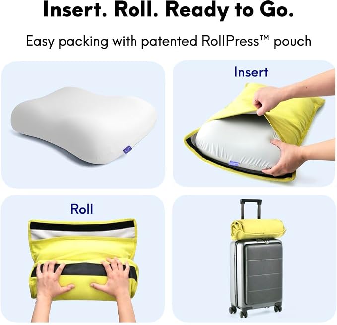 Cushion Lab Travel Deep Sleep Pillow – Compact Memory Foam Neck Pillow - Image 6