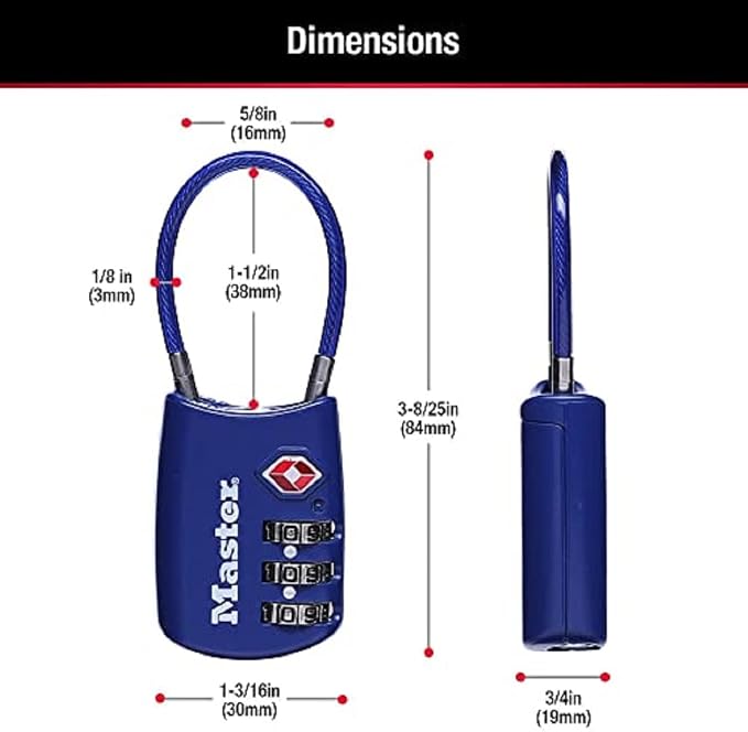 Master Lock Padlock, Set Your Own Combination TSA Locks - Image 6